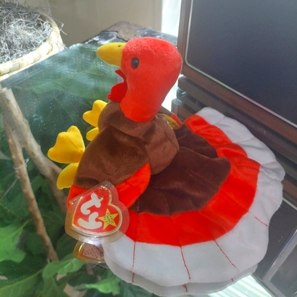 Beanie Baby Gobbles Turkey 1997 Edition Clean Missing Paper TY Tag P.E. Pellets - Picture 6 of 8